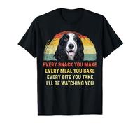 Every Snack You Make English Cocker Spaniel Mom Dad Retro T-Shirt