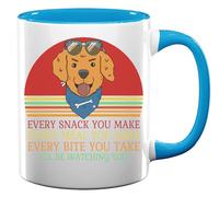 Every Snack You Make Every Meal You Bake Every Bite You Take I'll Be Watching You Ceramic Tea Coffee Mug Light Blue