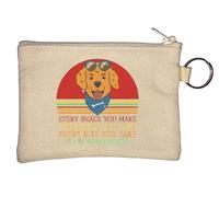 Every Snack You Make Every Meal You Bake Every Bite You Take I'll Be Watching You Key Chain Coin Purse Beige