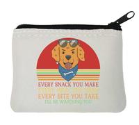 Every Snack You Make Every Meal You Bake Every Bite You Take I'll Be Watching You Neoprene Coin Purse Pouch 10x11cm White