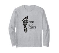Every Step Counts Fitness and Health Tracker Long Sleeve T-Shirt