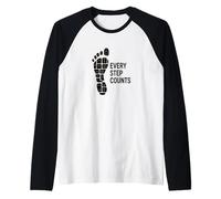 Every Step Counts Fitness and Health Tracker Raglan Baseball Tee