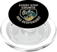 Every Step Counts, Hike Responsibly | Hikers Safety Day Gift PopSockets PopGrip for MagSafe