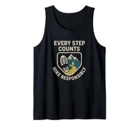 Every Step Counts, Hike Responsibly | Hikers Safety Day Gift Tank Top
