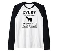 every tall girl needs a short best friend, funny pygmy goat Raglan Baseball Tee