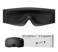 EVERY THINK 3D Eye Mask Sleep Mask for Men & Women - Adjustable Breathable Sleeping Eyemask for Travel, Flight, Road Trip, Soft Pressureless Blackout Eye Covers Fits All Heads (Black)