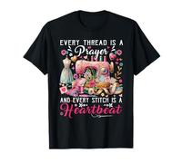 Every Thread is A Prayer Stitch Heartbeat Sewing Graphic T-Shirt