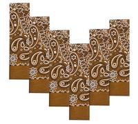 EVERY-VILLE Where EVERYone is Welcome 6 Pack Brown Cotton Bandanas for Women Men Gift Packaging - 22x22 Inches, Paisley - Cowgirl Cowboy Accessories Head Scarf Headband Neckerchief