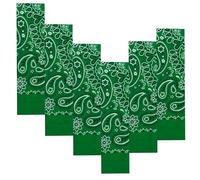 EVERY-VILLE Where EVERYone is Welcome 6 Pack Dark Green Cotton Bandanas for Women Men Gift Packaging - 22x22 Inches, Paisley - Cowgirl Cowboy Accessories Head Scarf Headband Neckerchief