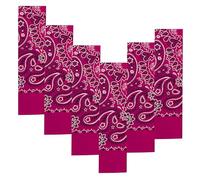 EVERY-VILLE Where EVERYone is Welcome 6 Pack Dark Pink Cotton Bandanas for Women Men Gift Packaging - 22x22 Inches, Paisley - Cowgirl Cowboy Accessories Head Scarf Headband Neckerchief