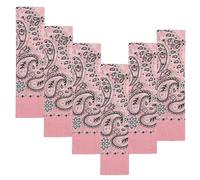 EVERY-VILLE Where EVERYone is Welcome 6 Pack Light Hot Pink Bandanas for Women Men Gift Packaging - 22x22 Inches, Paisley - Cowgirl Cowboy Accessories Scarf Headband Neckerchief