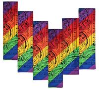 EVERY-VILLE Where EVERYone is Welcome 6 Pack Rainbow Cotton Bandana for Women Men Gift Packaging - 55x55cm, Paisley - Pride Cowgirl Cowboy Motorbike Accessories Head Scarf Headband Neckerchief
