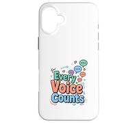 Every Voice Counts Communication Awareness Design Case for iPhone 16 Plus
