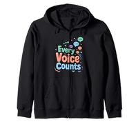 Every Voice Counts Communication Awareness Design Zip Hoodie