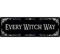 Every Witch Way Slim Tin Sign Black 30.5x10.1cm