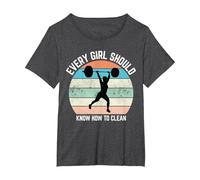 Every Woman Should Know How to Clean Tank Top Weight Lifting T-Shirt, Women's Plus, Dark Heather Grey, 1X