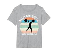 Every Woman Should Know How to Clean Tank Top Weight Lifting T-Shirt, Women's Plus, Heather Grey, 6X