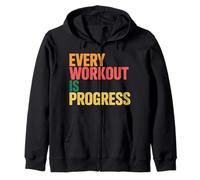 Every Workout Is Progress Fitness Exercise Motivation |- Zip Hoodie