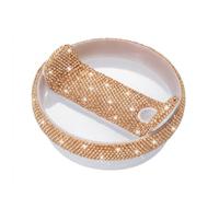 EveryBling 40oz Tumbler Lid Replacement for Stanley Cup Bling Replacement Tumbler Lids Compatible with Stanley Quencher 2.0 Cup Top Covers Accessories for Women（Peach）