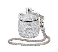 EveryBling Pill Keychain Container Waterproof Portable Small Pill Box Case Ring Holder for Jewelry Keychain Pill Holder Bling Medicine Organizer for Vitamin Supplement(Silver)