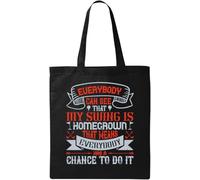Everybody can see that my swing is homegrown. That means everybody has a chance to do it Natural Ecological Cotton Tote Bag Black