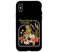 Everybody Croaks Frog Skull Mushroom Retro Funny Adult Humor Case for iPhone X/XS
