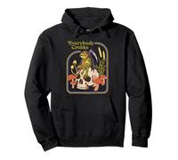 Everybody Croaks Frog Skull Mushroom Retro Funny Adult Humor Pullover Hoodie