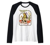 Everybody Croaks Frog Skull Mushroom Retro Funny Adult Humor Raglan Baseball Tee