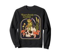 Everybody Croaks Frog Skull Mushroom Retro Funny Adult Humor Sweatshirt