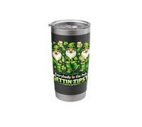 Everybody in The Pub Gettin Tipsy St Patricks Day Gnomes Stainless Steel Insulated Tumbler