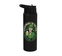 Everybody in The Pub Gettin' Tipsy St Patricks Day Skeleton Stainless Steel Insulated Water Bottle