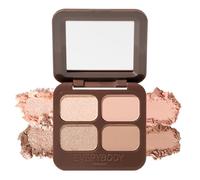 EVERYBODY LONDON Palette 4 Colors Eyeshadow, 2 Shades Glossy, 2 Matte Shades, Built-in Mirror, Easy Blending, Long-Lasting Formula, Apricot Dusk