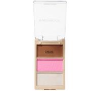 EVERYBODY LONDON Trio Face Blush Me Baby Face Contouring Palette with Baked Pink and Highlighter Cream Bronzer 3in1 Makeup Palette