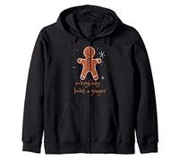 Everybody Loves A Ginger Christmas Gingerbread Man Holiday Zip Hoodie