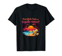 Everybody Loves a Tequila Sunset Party Crew Design T-Shirt
