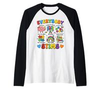 Everybody Stims Special Education Teacher Autism Awareness Raglan Baseball Tee