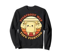 Everybody Was Tofu Fighting Funny Retro Vegan Gym Pun Sweatshirt