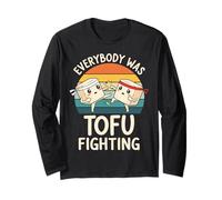 Everybody was Tofu Fighting Funny Retro Vegan Pun Gifts Long Sleeve T-Shirt