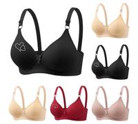 Everyday Bras for Women UK Sale Clearance Ladies Wireless Bra Comfort Push Up V Neck Bras with Adjustable Straps Rhinestone Underwear Sexy Backless Minimiser Cotton Gathered Bra Sleep Bralette