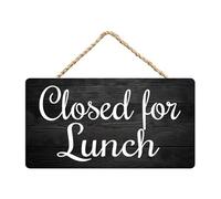 Everyday Business Signs - Closed For Lunch - Rustic Wood Decor For Home Office Farmhouse Porch Shop,Funny Wooden Hanging Plaque, 8X10Inch