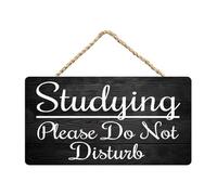 Everyday Business Signs - Studying Please Do Not Disturb - Rustic Wood Decor For Home Office Farmhouse Porch Shop,Funny Wooden Hanging Plaque, 6x12Inch