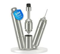 Everyday Carry Keychain Tool - SIM Tray Ejector Pin + Cleaning Brush for Ports, AirPods & Earbuds | Compact SIM Card Removal Tool, Reset Pin & Cleaning Kit in One Portable Utility Key Tool