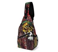 Everyday Crossbody Bag, Practical Chest Shoulder Pack, Perfect for Work, Shopping and Travel, Lion with Exploding Hair