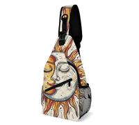 Everyday Crossbody Bag, Practical Chest Shoulder Pack, Perfect for Work, Shopping and Travel, Magic Sun And Moon