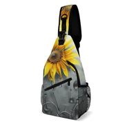 Everyday Crossbody Bag, Practical Chest Shoulder Pack, Perfect for Work, Shopping and Travel, Sunflower Water Drop Pattern