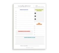 Everyday Daily Planner Notepad - To Do List Management, A5 Size 50 Tear Away Pages, Checklist Productivity Organiser, Ideal Office, Personal, School Planner Notebook