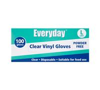 Everyday Disposable Clear Vinyl Gloves - Large 100 per pack