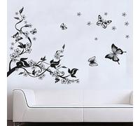 Everyday DIY Black Floral Butterfly Flower Vine Wall Sticker Art Decor Mural Room Decal