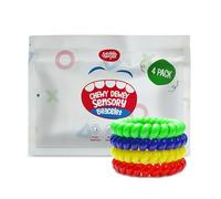 Everyday Educate Sensory Bracelet for Kids - Colorful Fidget Chew Jewelry for Boys and Girls with Sensory Processing Disorder, ADD, ADHD, Autism (4 Pack)