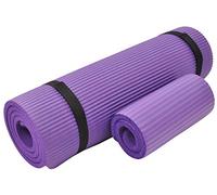 Everyday Essentials 1/2-Inch Extra Thick High Density Anti-Tear Exercise Yoga Mat with Knee Pad and Carrying Strap, Purple